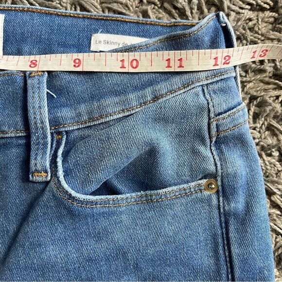 Frame Jeans Skinny Crop 25x26 Mid Rise Denim Capsule Wardrobe Distressed Raw Hem - Picture 7 of 9